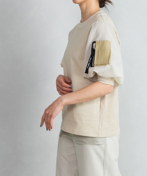 「MARECHAL TERRE」 半袖カットソー MEDIUM オフホワイト レディース_画像9