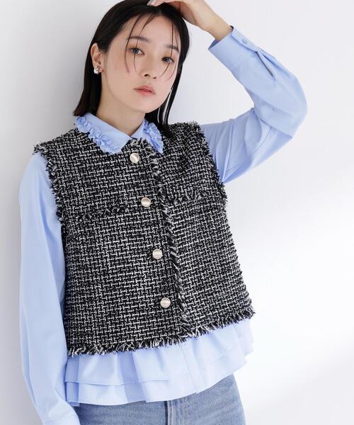 「NATURAL BEAUTY BASIC」 ベスト SMALL ブラック系その他 レディース_画像4
