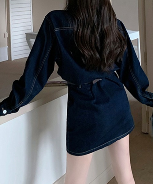 「DAY CLOSET」 長袖ワンピース L ライトブルー レディース_画像5