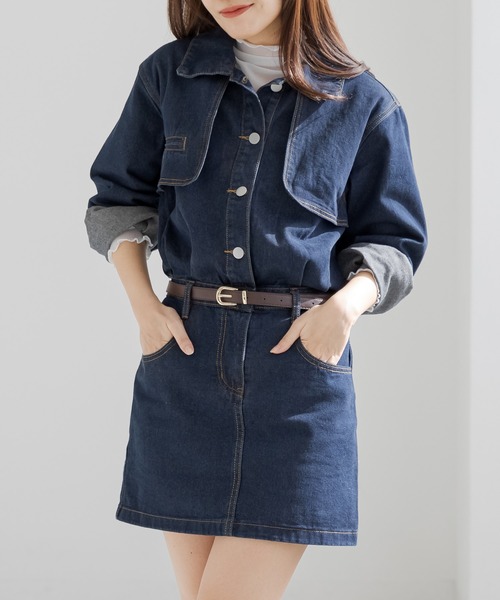 「DAY CLOSET」 長袖ワンピース L ライトブルー レディース_画像9
