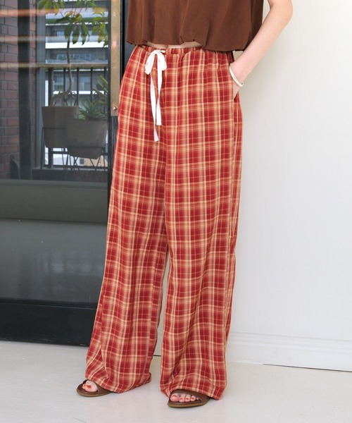 George's ワイドパンツ パンツ チェックミニオルテガパンツ レディース