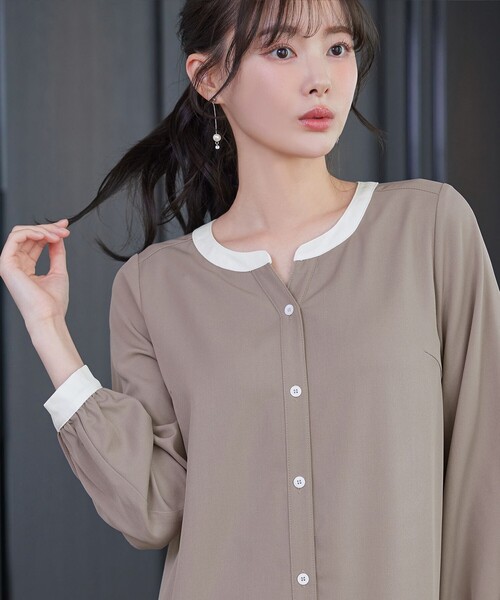 「Tiaclasse」 長袖ワンピース XX-LARGE ブルー レディース_画像5