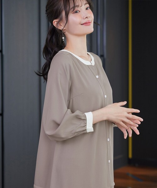 「Tiaclasse」 長袖ワンピース XX-LARGE ブルー レディース_画像8