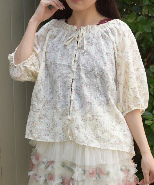 axes femme（アクシーズ ファム） ブラウス シャツ 花柄ブラウス 