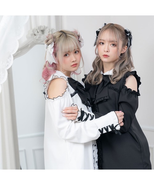 「DearMyLove」 長袖ワンピース MEDIUM ブラック レディース_画像3