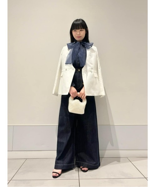 「LOULOU WILLOUGHBY」 ノーカラージャケット 2 オフホワイト レディース_画像8