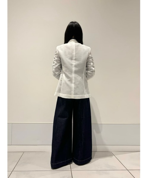 「LOULOU WILLOUGHBY」 ノーカラージャケット 2 オフホワイト レディース_画像9