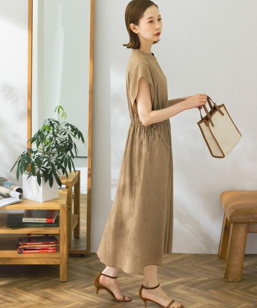 「URBAN RESEARCH ROSSO」 半袖ワンピース FREE ベージュ レディース_画像6