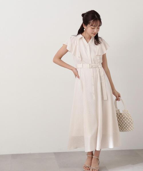 「PROPORTION BODY DRESSING」 シャツワンピース MEDIUM ネイビー レディース_画像6