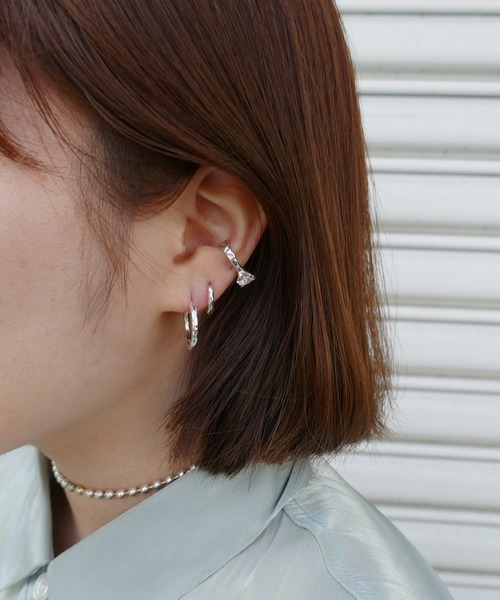 e.m. ヒットフープピアス(小)　両耳　シルバー925 e.m. ピアス ヒットフープピアス(小) レディース メンズ