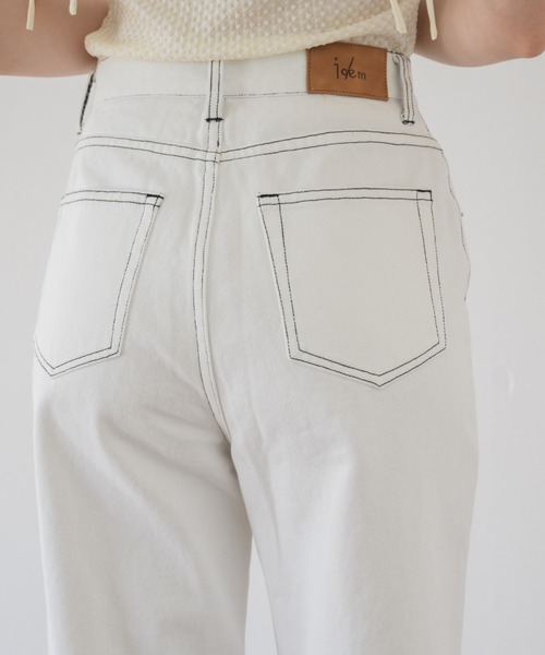 【即日発送】 enof straight denim Mサイ ズ enof straight denim pants ハイウエストホワイトデニムM - メルカリ