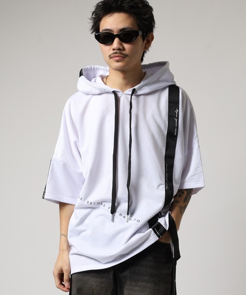 【THE ALFEE】ラグラン袖・フード付きパーカー・L RE730 パーカー Asymmetric dolman T-hoodie / アシンメトリードルマン