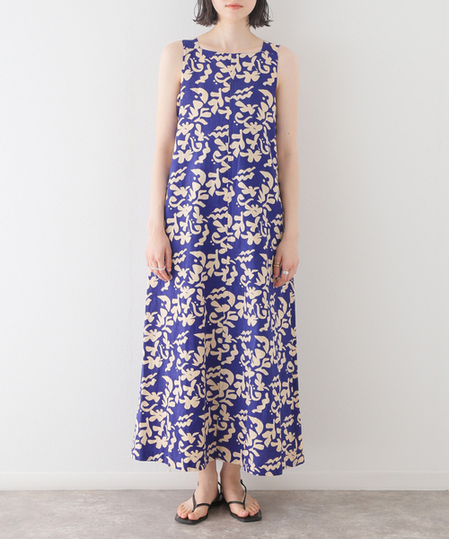 SLOBE IENA ワンピース 【SARA MALLIKA】C.LINENFLOWER PRT DRESS  