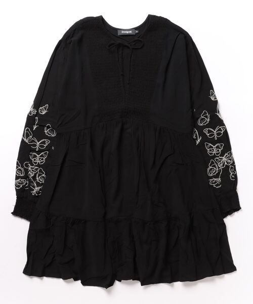 Desigual 蝶柄ワンピース　シアーワンピース♡L 蝶に合うワンピース Desigual 蝶柄ワンピース シアーワンピース
