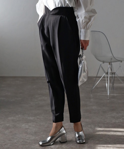 スラックス テーパードパンツ r. スラックス パンツ 「セットアップ対応」ハイウエスト