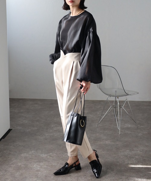 r. スラックス パンツ 「セットアップ対応」ハイウエスト