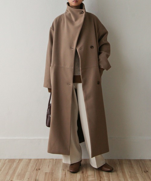 Chillfar」 ノーカラーコート MEDIUM ベージュ レディース : ZOZOTOWN