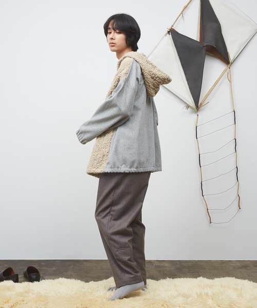 22AW Dulcamara フーディニットカーディガン Dulcamara（ドゥルカマラ） パーカー 凸凹ウールフーディー メンズ