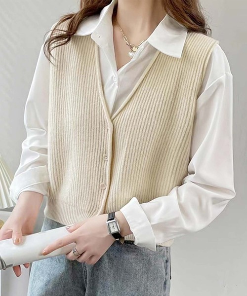 ベスト　ジレ THISIS ベスト ジレ ステッチZIPベスト メンズ レディース : ZOZOTOWN