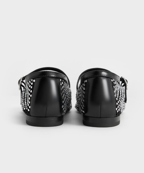 CHARLES ＆ KEITH パンプス メッシュクリスタルエンベリッシュド