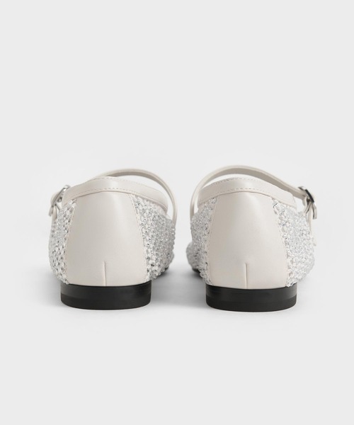 CHARLES ＆ KEITH パンプス メッシュクリスタルエンベリッシュド