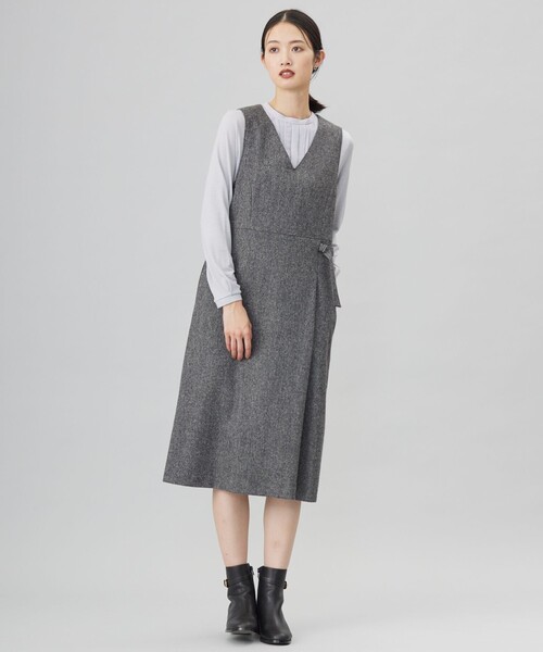 スカート 「WEB限定カラーあり」ツイードツイル ジャンパー ドレス