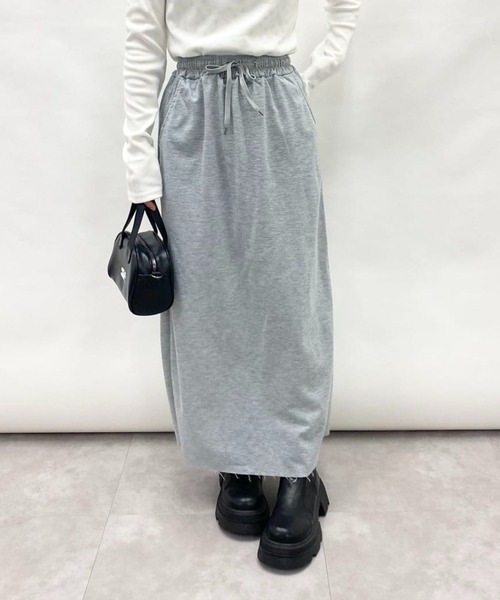 グレー スリット入り ロングスカート スカート バッグスリット スウェットロングスカート : ZOZOTOWN Yahoo