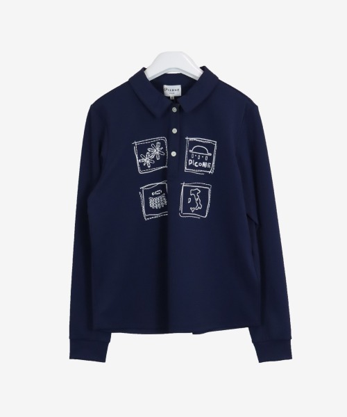 ピッコーネ 長袖 ポロシャツ レディース LL Picone CLUB（ピッコーネクラブ） ポロシャツ ポロ UV長袖ポロシャツ