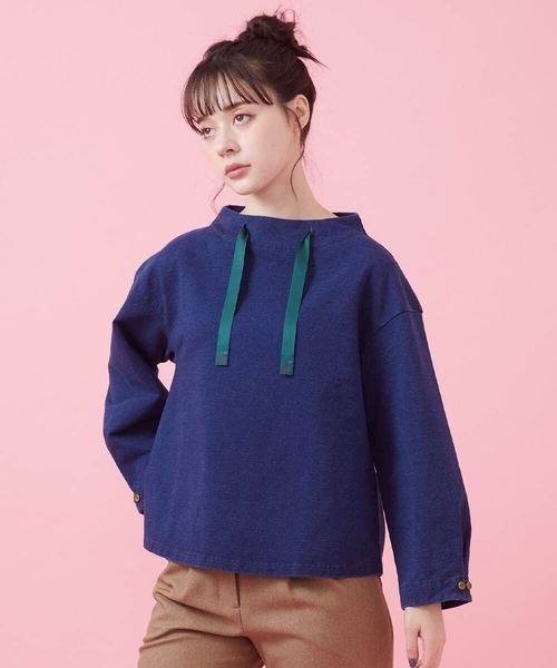 tシャツ インディゴ裏毛 プルオーバーカットソー レディース