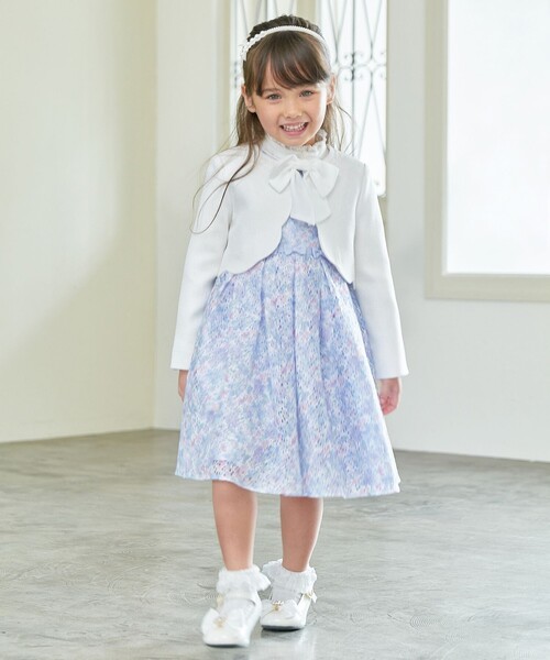 美品　お子様のお迎えにも！EPOCA  セットアップ　ノーカラージャケット ANY（エニィ） ノーカラージャケット アウター 裾スカラップノーカラー