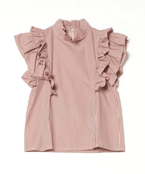 マルチサイズ ブラウス シャツ 80’S STRIPE FRILL BLOUSE レディース