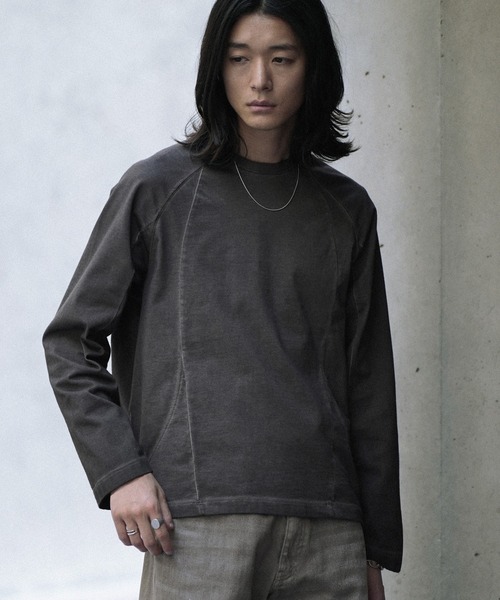 WYM LIDNM tシャツ CURVED SEEM COLD DYED L/S TEE メンズ レディース