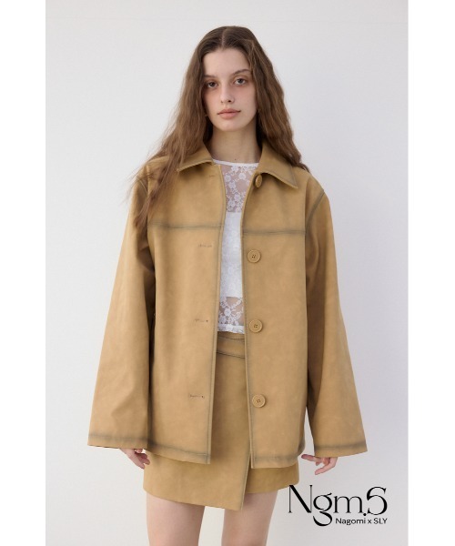 SLY ブルゾン ベージュ SLY（スライ） ブルゾン アウター 「セットアップ可」FRONT ZIP CROP