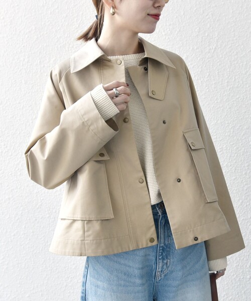 本革Aラインフレアジャケットコート レディース