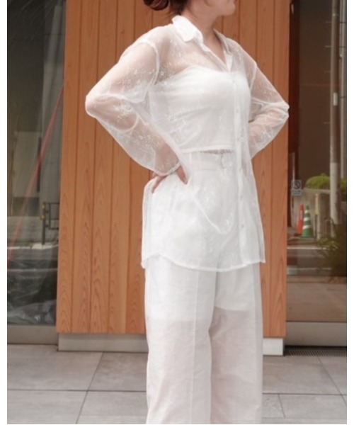 ブラウス シャツ FLOWER LACE シャツ レディース
