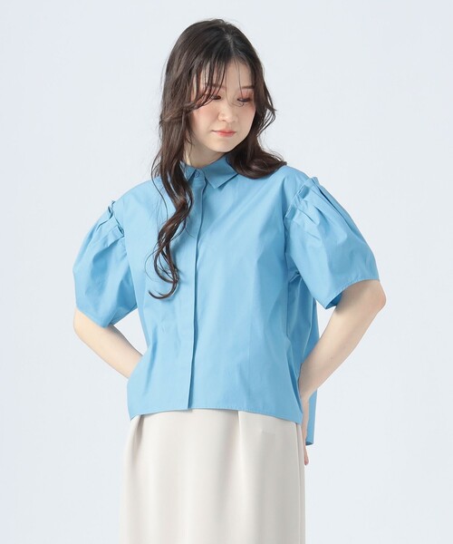 ブラウス シャツ レディース 春 夏 ラウンドネック ノーカラー ネックギャザー タック入り 前後差 透け感 前開き 長袖 ボリューム袖 おしゃれ ゆったり 楽天市場】ブラウス シャツ レディース 春 夏 ラウンドネック