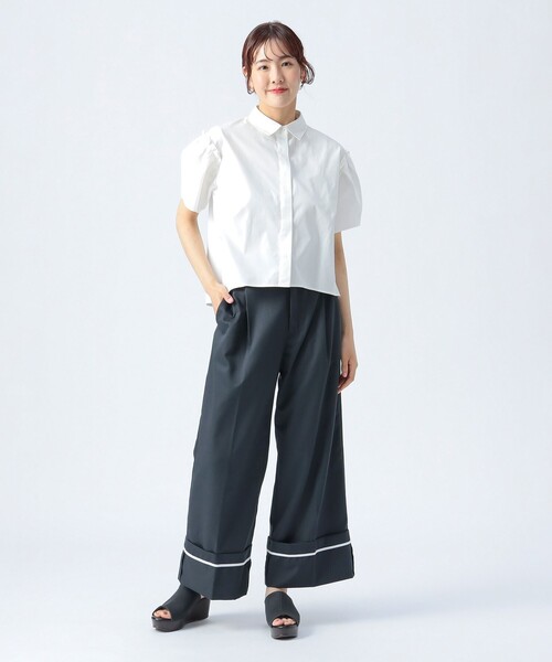 BEAMS HEART ブラウス シャツ 「3色展開」肩タック ビッグ