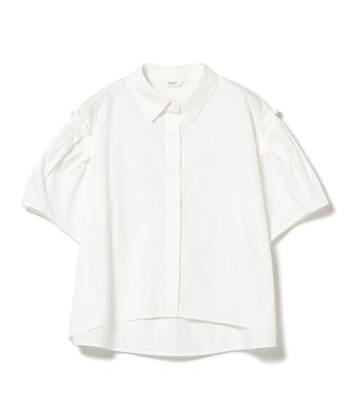 ブラウス シャツ 「3色展開」肩タック ビッグ シャツ レディース green label relaxing ブラウス シャツ ピコピンタック ショート