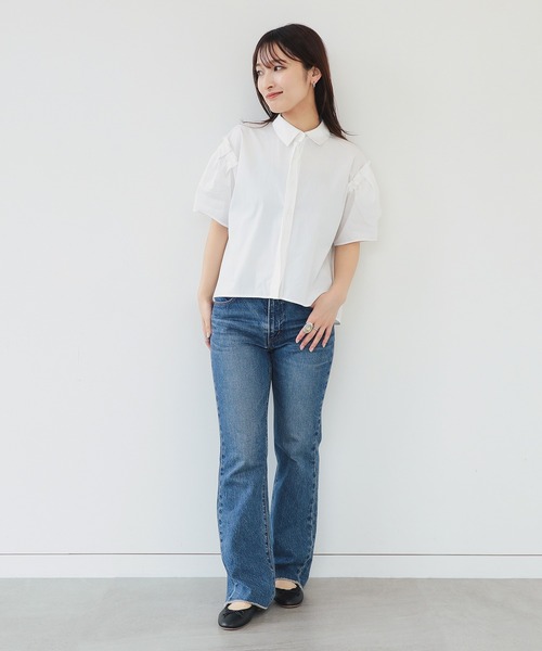 ブラウス シャツ 「3色展開」肩タック ビッグ シャツ レディース BEAMS HEART ブラウス シャツ 「3色展開」肩タック ビッグ