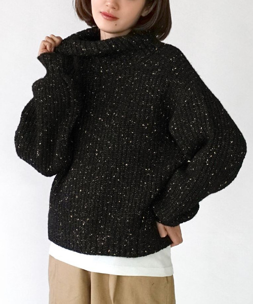 「e-zakkamania stores」 「furry」タートルネックニット フリー ブラック レディース_画像5