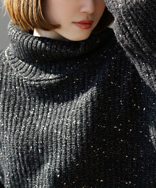 「e-zakkamania stores」 「furry」タートルネックニット フリー ブラック レディース_画像7