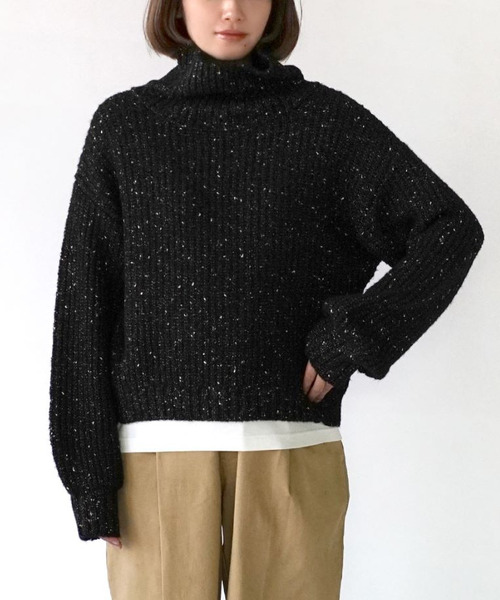「e-zakkamania stores」 「furry」タートルネックニット フリー ブラック レディース_画像9