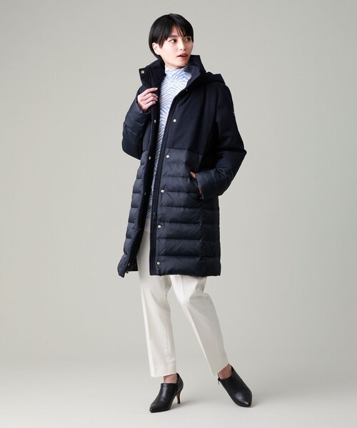 「EVEX by KRIZIA」 ダウンコート 42 ダークネイビー レディース_画像4