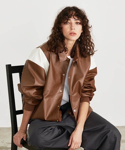 【美品】コーチ 牛革 レザージャケット スタジャン ブルゾン ブラウン XS Coach コーチ 牛革 レザージャケット スタジャン ブルゾン ブラウン XS