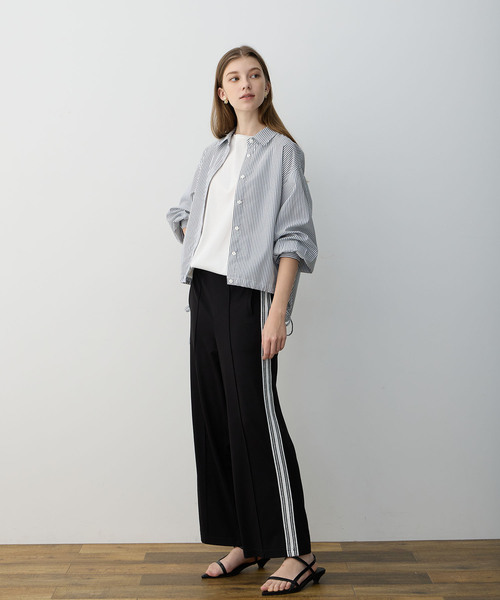 ブラウス シャツ ドロストスリーブストライプシャツ「2025spring catalog item」 レディース セール】 ドロストスリーブストライプシャツ《2025spring