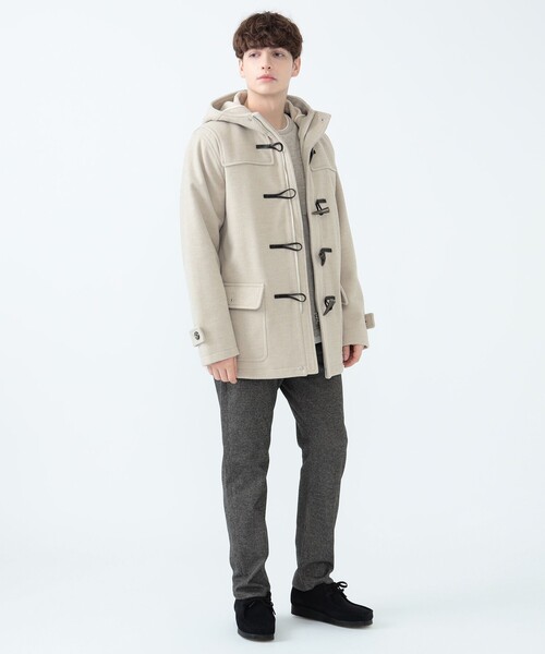 「BEAMS HEART」 ダッフルコート L オフホワイト メンズ_画像4