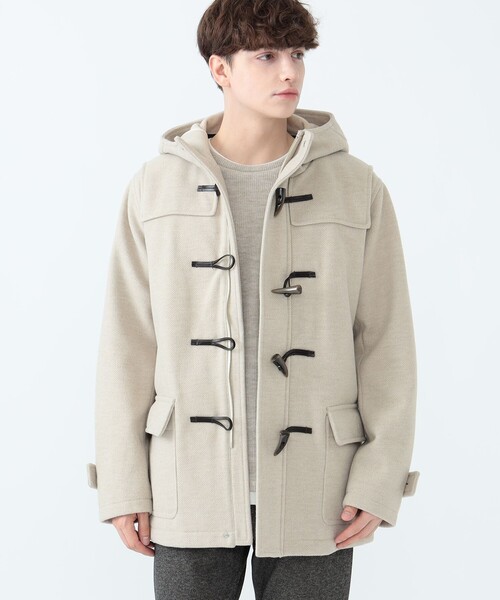 「BEAMS HEART」 ダッフルコート L オフホワイト メンズ_画像6
