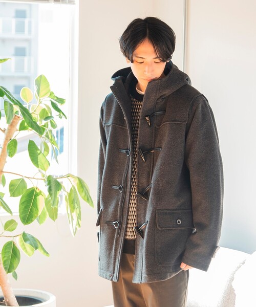 「BEAMS HEART」 ダッフルコート L オフホワイト メンズ_画像9