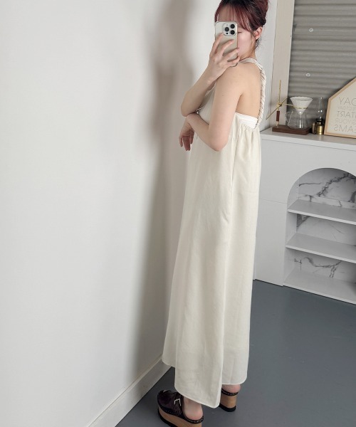 [DINT] D9488 ストラップ ワンピース ワンピース ツイスト ストラップ ロングワンピース : ZOZOTOWN