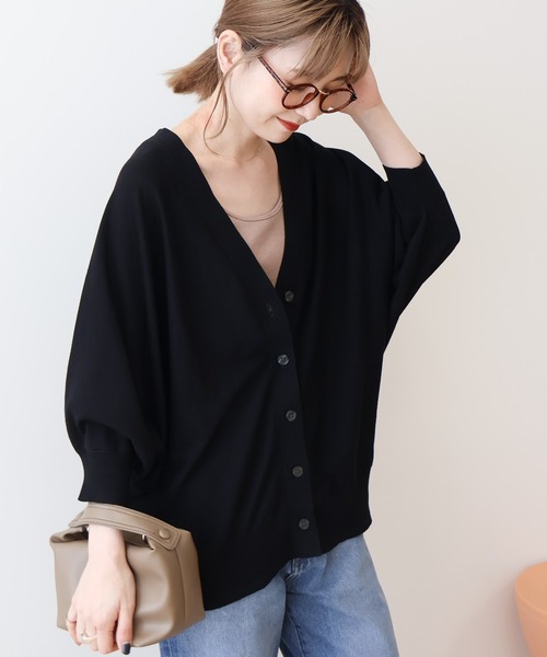 お値下げ　mal.レレレ新品未使用UVカット 黒 カーディガン　シニカル レディース カーディガン UVカット ドルマン 紫外線対策 日焼け